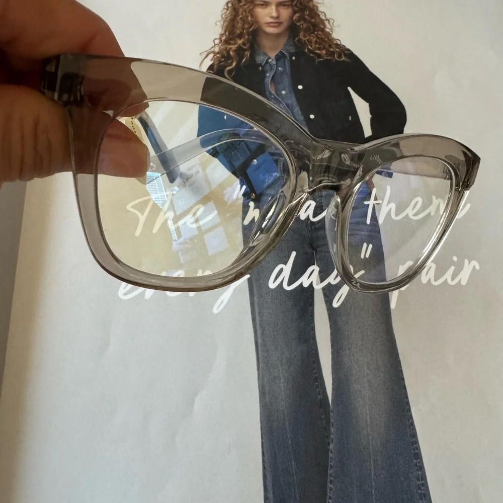 Anthropologie Transparent Gray reading Glasses